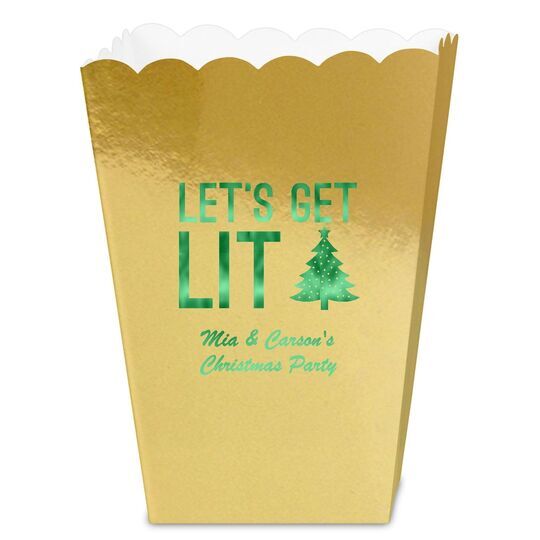 Let's Get Lit Christmas Tree Mini Popcorn Boxes